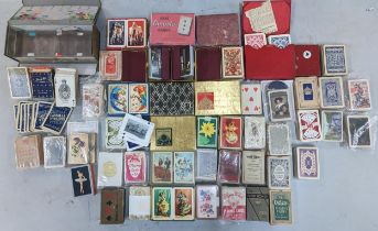 A collection of mixed 20th century playing cards, to include Emu, De la Rue Racer, Three threes,