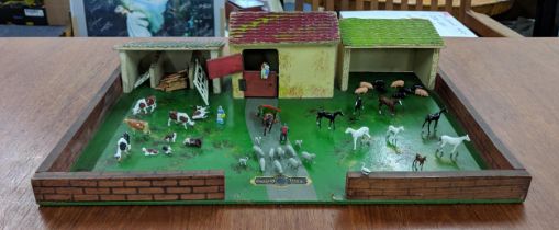 An Amersham toys farmyard to include sheep, horses, pigs, cows and a duck Location: LAF