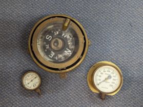 A vintage brass cased Henry Hughes & Son Ltd, London 'Greagh Osborne' ships compass No.828, along