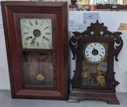 Two circa 1900 Seth Thomas American 8-day mantel clocks, a quantity of Retro stainless steel kitchen