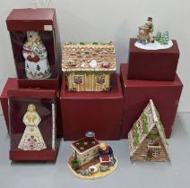 A selection of Villeroy and Boch Christmas related ceramics comprising six tea lights Location: A3M