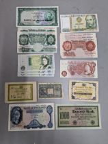 Banknotes - A collection of mixed British and World banknotes to include Straits Settlements/