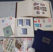 Three British stock books of GB stamps together with a 1986 Royal Mail Special Stamp album and loose