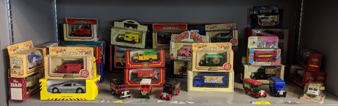 Boxed and diecast model vehicles to include examples from Days Gone, Matchbox, Tetley, Cameo from