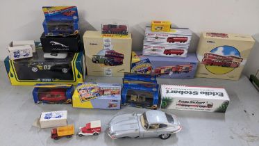 A selection of boxed and loos toy cars to include boxed Dinky 943, 197 and others Location: