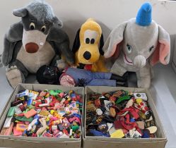 A mixed lot to include a Pedigree doll, Disney soft toys, rubbers and keyrings Location: