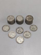 British coins - a group of 36 George VI 1944 shillings, 201.7g Location: