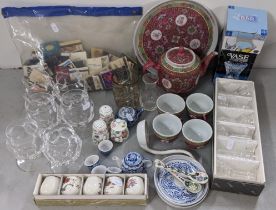 Chinese and English ceramics to include a doll's tea set, a Cabaret tea set, Haddon Hall and other