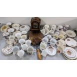 A mixed lot to include an 8-day mantel clock, commemorative china and other items Location:
