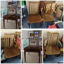 A set of six mid 20th century G-Plan Fresco range teak dining chairs Location: LAF