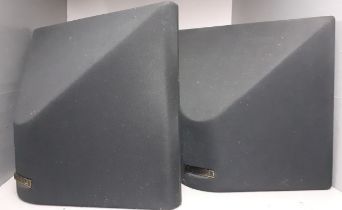 A pair of Mission M5ds Series speakers finished in a graphite black cloth, in original box with