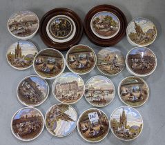 A collection of Coalport pot lids, some limited editions to include one of Shakespeare's House