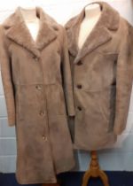 A vintage Morlands gents pale brown lambskin coat having a 3 button fastening, 42" chest x 39"