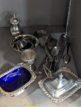 Silver plated tableware to include condiments, napkin rings, servers and others Location: