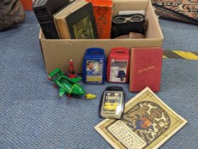 Collectables to include opera glasses, Top Trumps, a Matchbox 1992, Thunderbirds 2 and other