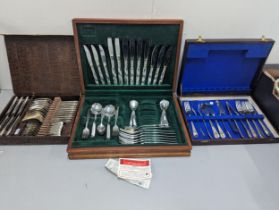 Mixed cased flatware to include a community canteen of cutlery, and two others Location: