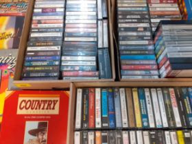 A large collection of music cassette tapes to include Fleetwood Mac, Willie Nelson, compilation