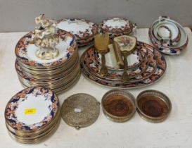 A mixed lot to include a Royal Doulton 'Matsumai' part dinner service, two 19th century Derby