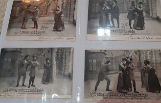 A quantity of early 20th Century postcards depicting Edwardian singers, song verse and operatic