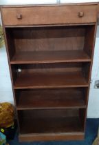 A mid 20th century oak bookcase with single drawer Location: BWR