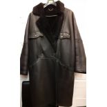 A gents Max Mara Sportsmax black leather and shearling coat up to 48"chest x 42" long having 4