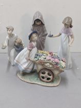 A group of three Lladro figures to include 'Loves Tender Token', 'To Light the Way' A/F, boy and