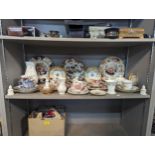 Mixed ceramics to include Royal Albert cups and saucers, Wedgwood vase and lidded pot, Royal Crown