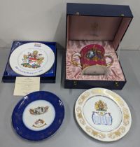 Mixed ceramics to include a boxed Spode Silver Wedding Anniversary Loving cup No.29, along with a