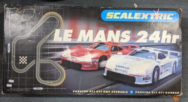 A boxed Scalextric Le Mans 24hr set with two cars Location: