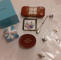 Tiffany & Co- A ceramic box with ceramic bow to the lid, marked Tiffany to the base, together with