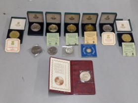 Mixed coins - a mixed group to include seven boxed A/F, Pobjoy Mint commemorative coins to include