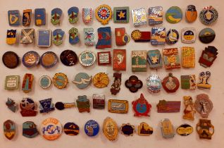 A large collection (approx 72) of vintage enamelled Butlin's Holiday Camp badges, various UK camps