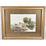 A Gilt Framed Watercolour, W Maddock, Circa 1910, Farm Scene, 38x27cms