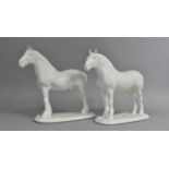 Two Coalport Matt White Horses, Percheron and Clydesdale, Condition Issues
