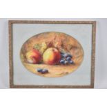 A Still Life, Watercolour, Apples and Grapes by H Austin, Framed and Glazed, 28x20cms