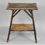 An Early 20th Century Cane and Bamboo Rectangular Two Tier Occasional Table, 52x36x66cms High