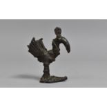A 19th Century Indian Bronze Study of a Peacock, 7cms High