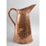 A Copper Water Jug with Hinged Lid, 54cms High