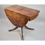 A Drop Leaf Mahogany Pembroke Table, Supported on Splayed Base Culminating in Claw Castors, In