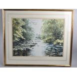 A Framed Watercolour, River Dwyton by John Mellor