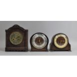 A Collection of Mid 20th Century Oak Cased Mantel Clocks to include Smiths, Some Attention Required
