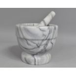 A Modern Marble Pestle and Mortar, 11.5cm high