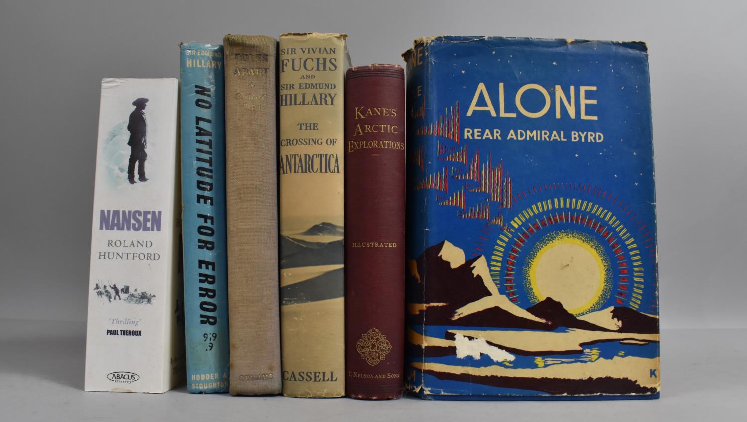A Collection of Various Books on the Topic of Antarctic Exploration to include Alone by Richard