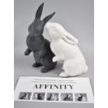 A Pair of Porcelain Affinity Rabbits by Gail Ferretti, 23cms High