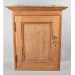A Late 19th Century Pine Cabinet with Brass Handle, 46cm Wide