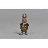 A Cold Painted Bronze Study of Anthropomorphic Rabbit, Possibly Benjamin Bunny, 4cms High