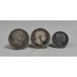 Three Georgian Silver Coins, 1816 & 1817 Shillings Together with a 1816 Sixpence