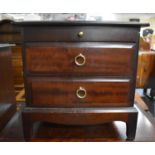 A Stag Two Drawer Bedside Cupboard with Brushing Slide Over, 53cm wide