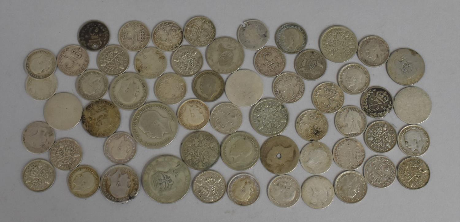 A Collection of Various Victorian and George V Silver Coinage to include Three Pence, Shilling Etc