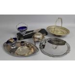 A Collection of Various Silver Plated Items to include Muffin Dish, Cake Slice, Cruets Etc